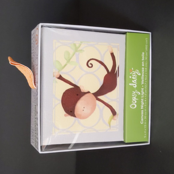 New Oopsy Daisy Canvas Night Light Monkey On Vine - Picture 1 of 5